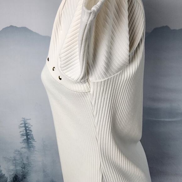 I.N.C. International Concepts Ribbed Studded Cutout Top | Women's Large - Picture 8 of 14